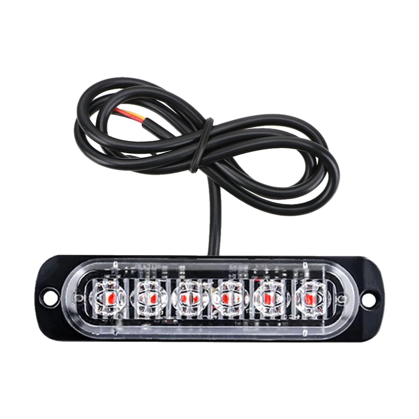 Faro Led Destellante 6 Leds 12v Rojo Lux Led Parrilla Paragolpe Universal