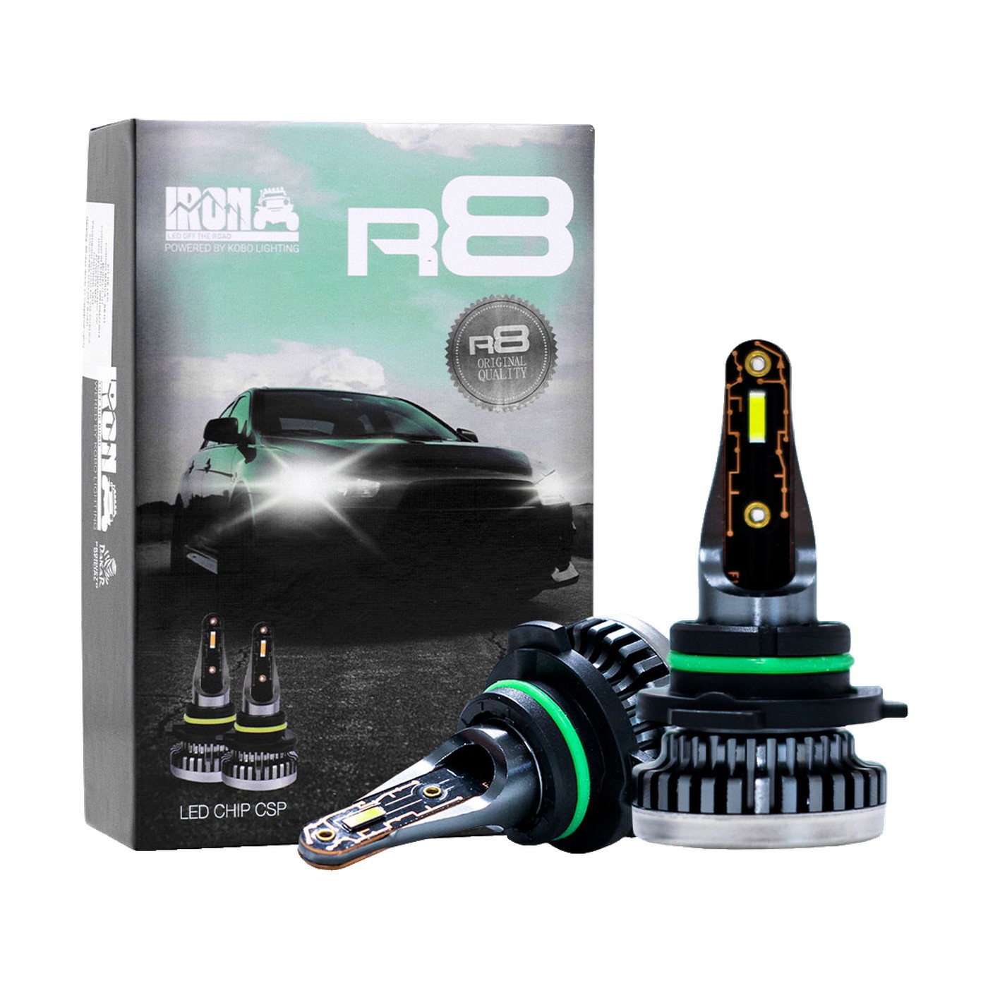 Kit Lamparas Led Hb4 Iron Led R8 Slim 42w 12v Chip Csp Sin Cooler Auto Camioneta 9006