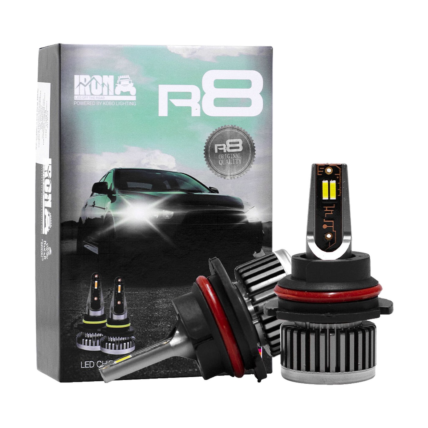 Kit Lamparas Led Hb5 Iron Led R8 Slim 42w 12v Chip Csp Sin Cooler Auto Camioneta 9007