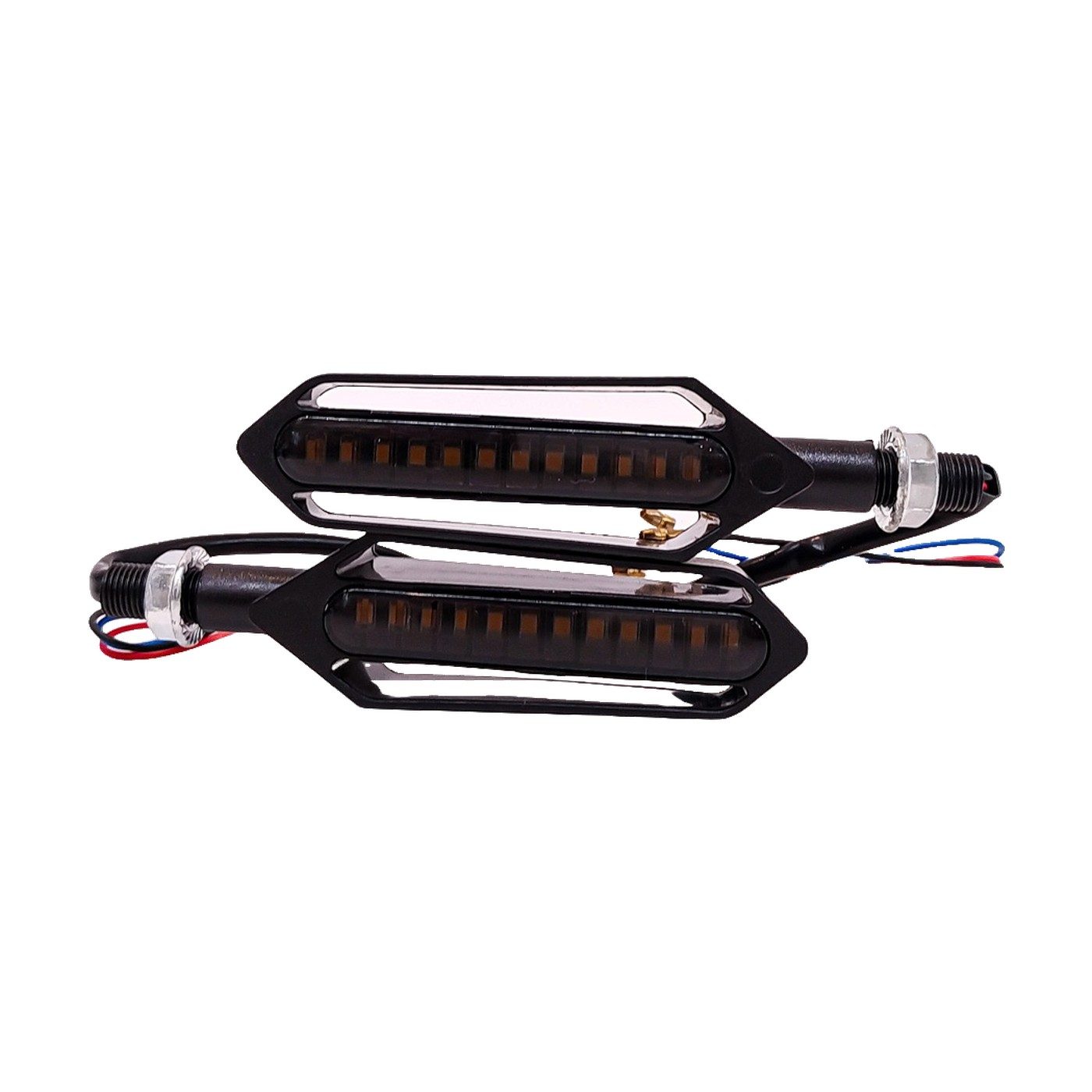 Faros De Giro Led Moto Running Ambar Y Giro Ambar 12v 320x28x25 Mm Juego X2 Lux Led