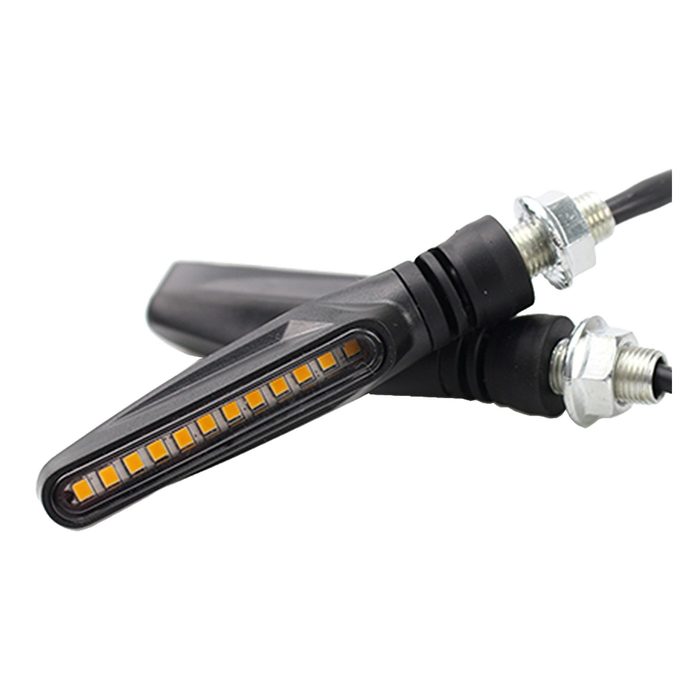 Faros De Giro Led Moto Running Ambar Y Giro Ambar 12v 120x20x25 Mm Juego X2 Lux Led