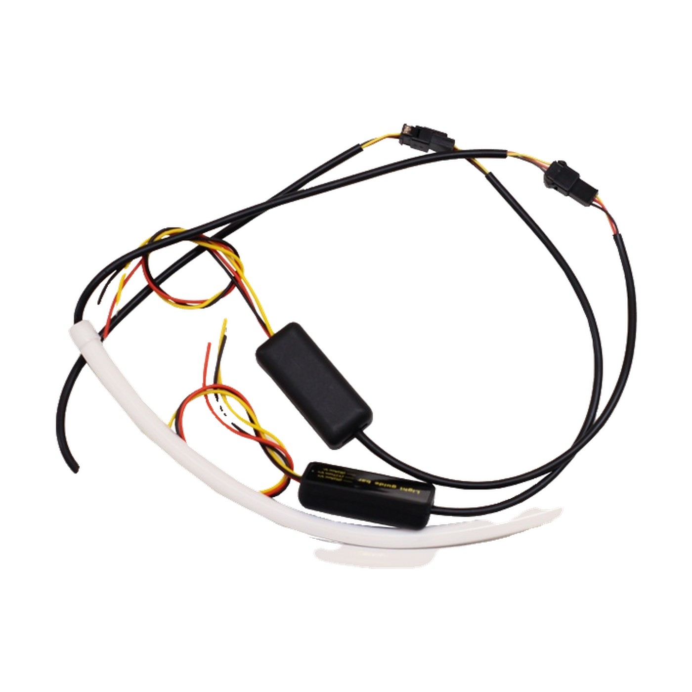 Juego X2 Tiras Led Drl Flexibles Rojo Y Ambar Baliza Intermitente 12v 30 Cm Lux Led