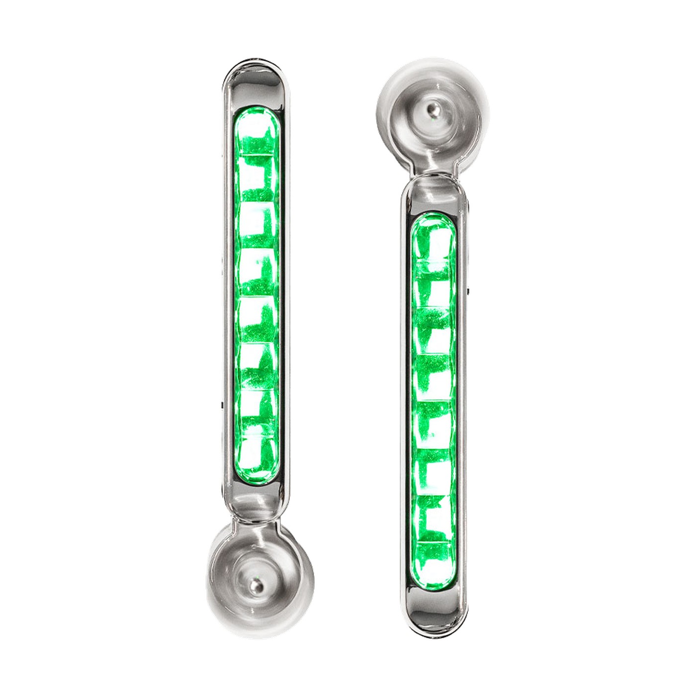 Faros De Señalizacion Led Eolico Verde 12v Con Soporte Autoadhesivo Juego X2 Lux Led Camion