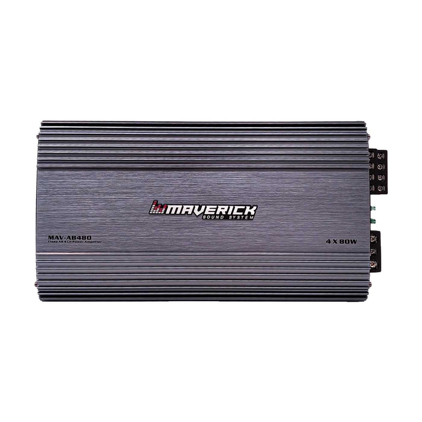 Potencia Amplificador Clase Ab 4 Canales 80w Rms Con Bass Boost Y Filtros Para Auto Maverick Gris