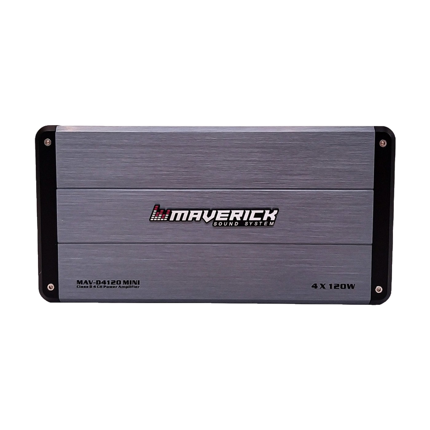 Potencia Amplificador Clase D Mini 4 Canales 120w Rms Puenteable Para Auto Maverick Gris