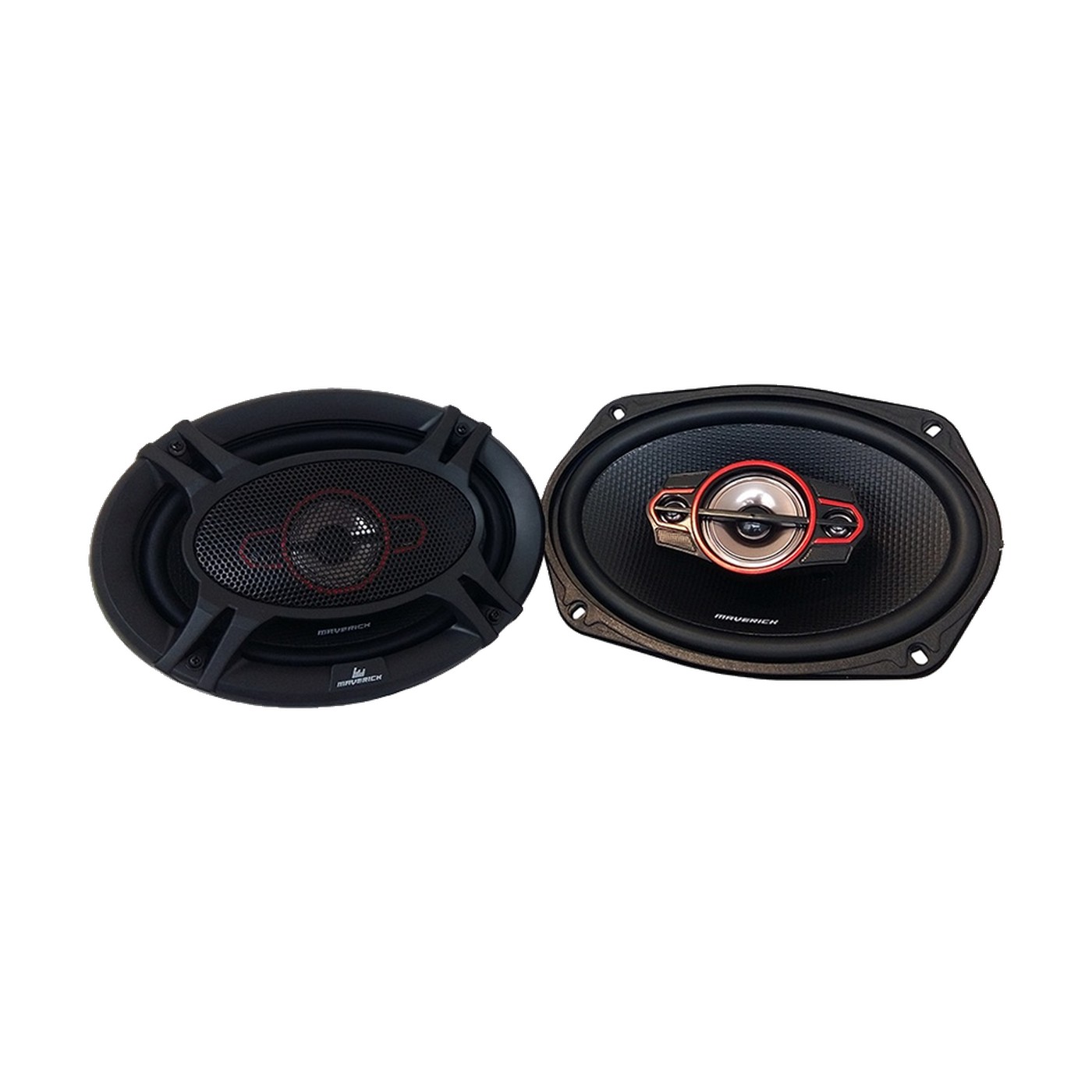 Parlantes Coaxiales 6x9 Pulgadas 4 Vías 650w Rms Para Auto Par Maverick Negro