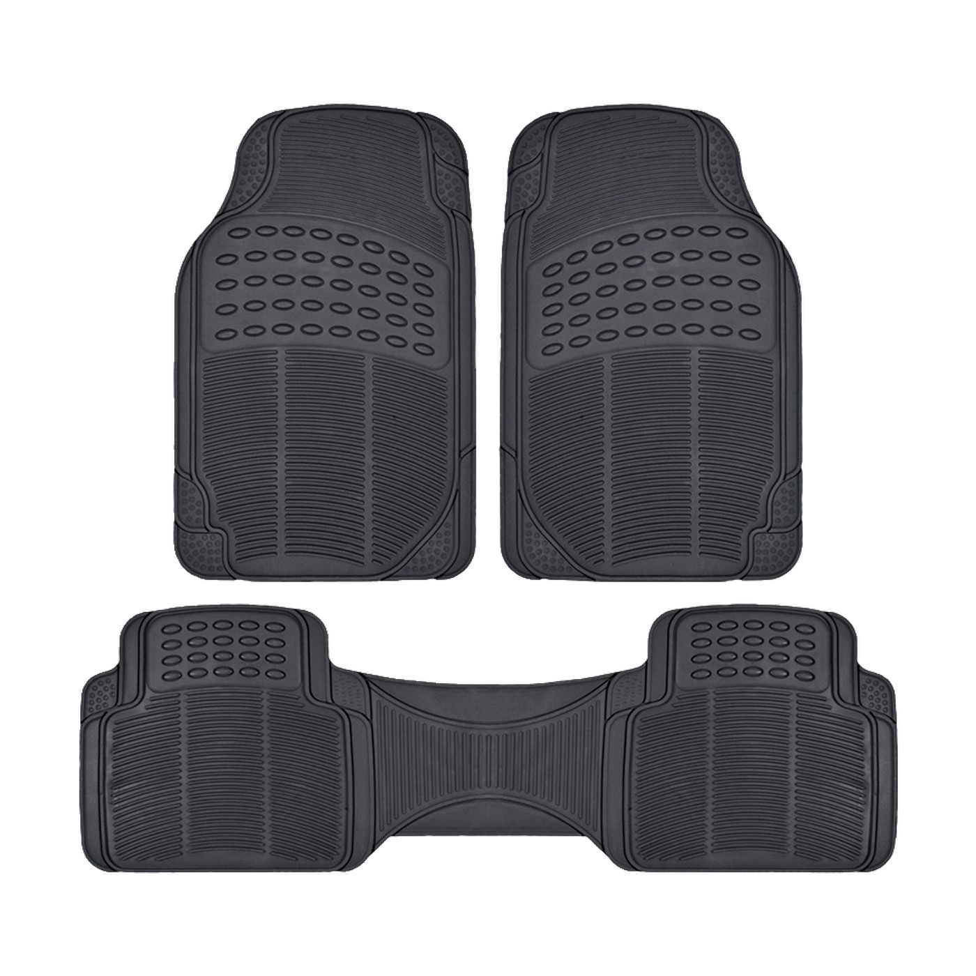 Cubre Alfombras Auto Universal Pvc 3 Piezas Delanteras Y Trasera Negras Oregon
