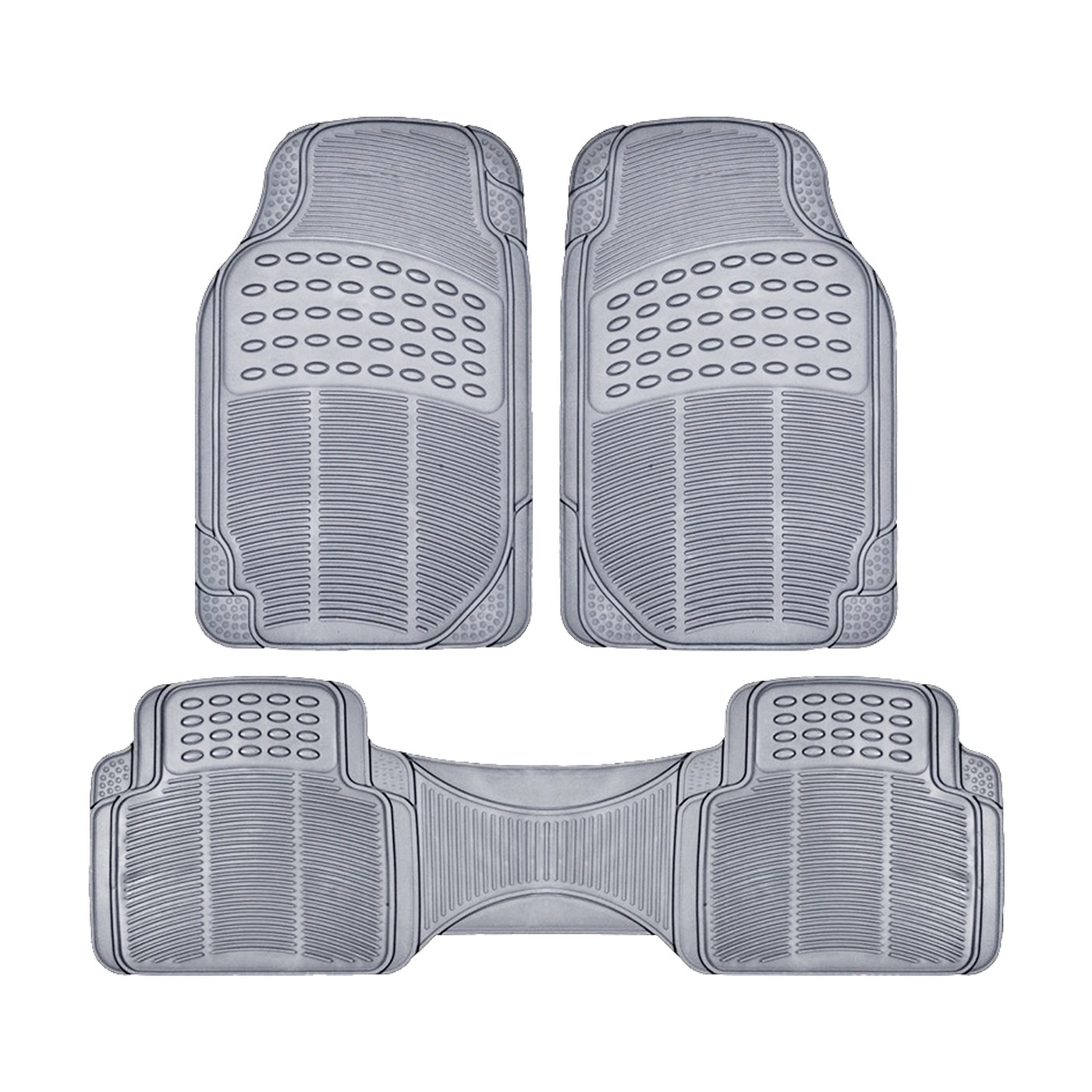 Cubre Alfombras Auto Universal Pvc 3 Piezas Delanteras Y Trasera Grises Oregon