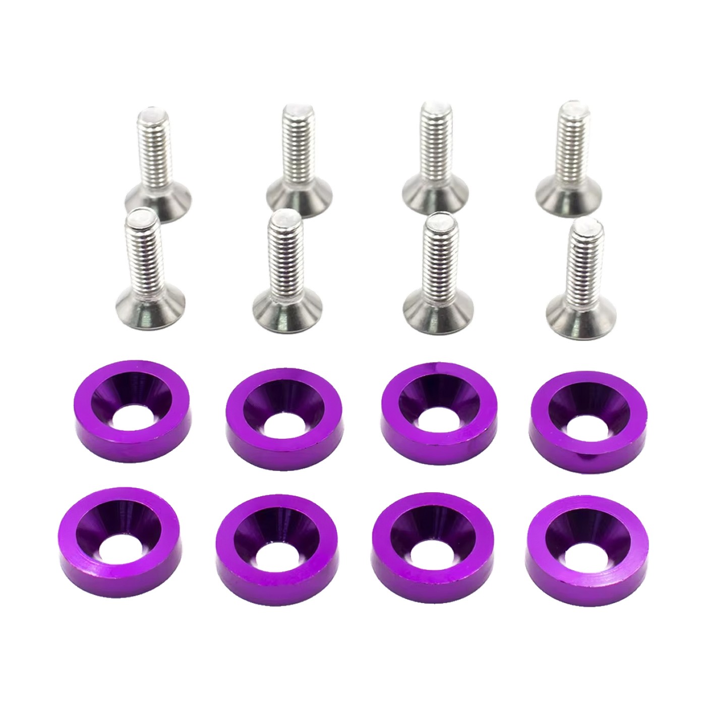 Arandelas Anodizadas Con Tornillo Aluminio Violeta X8 Oregon