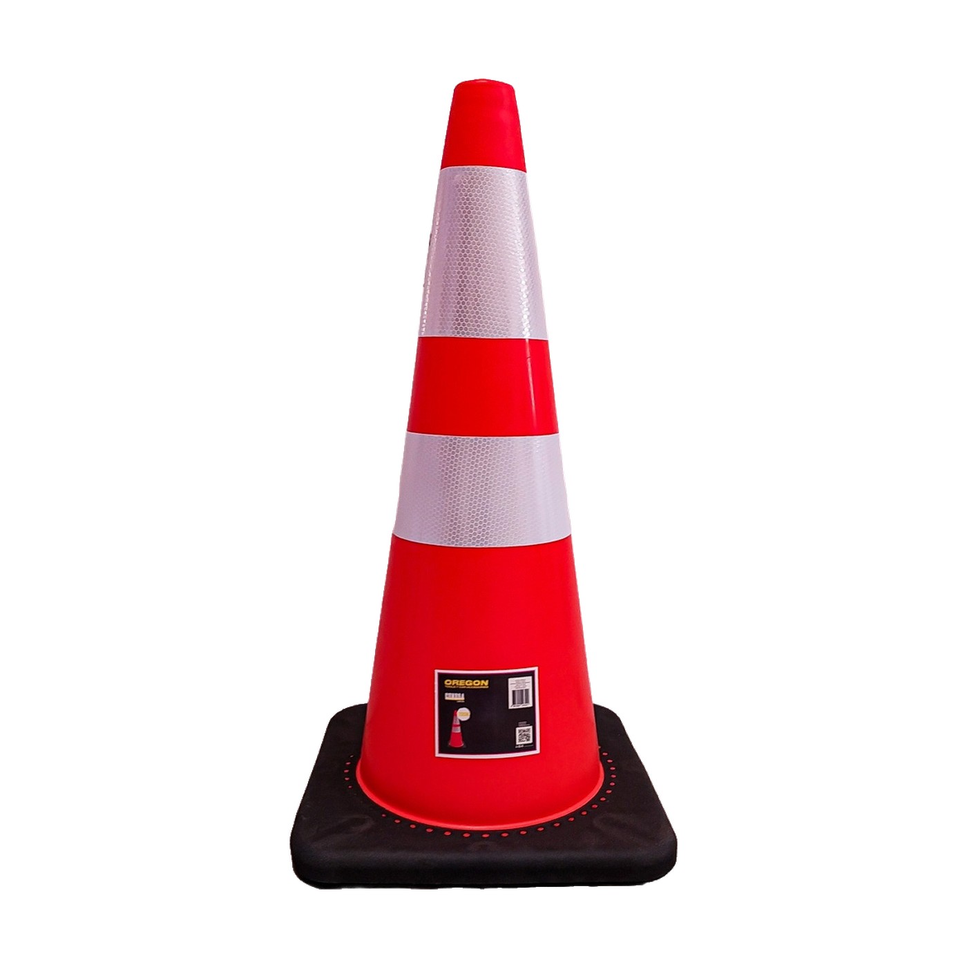 Cono Reflectivo De Seguridad Pvc 70 Cm 2 Bandas Base Negra