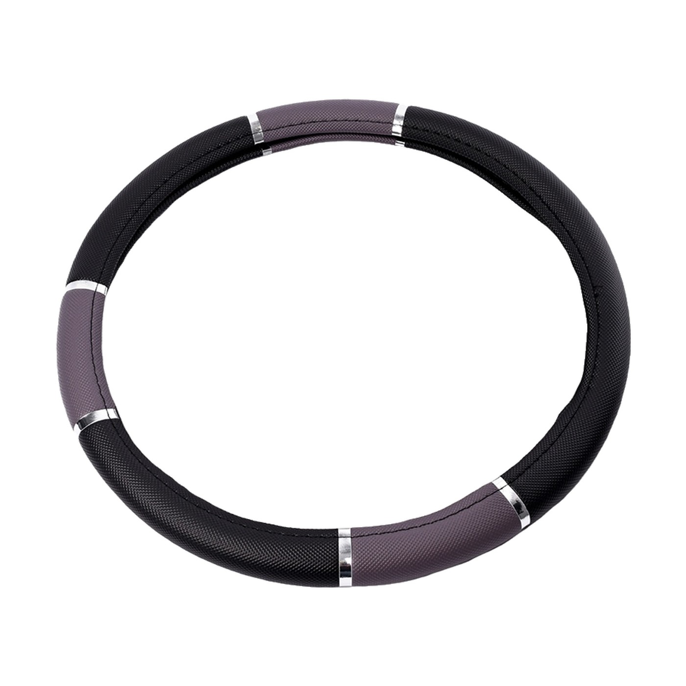 Cubre Volante Pvc Con Reflector Tres Franjas Oregon Negro Y Plateado