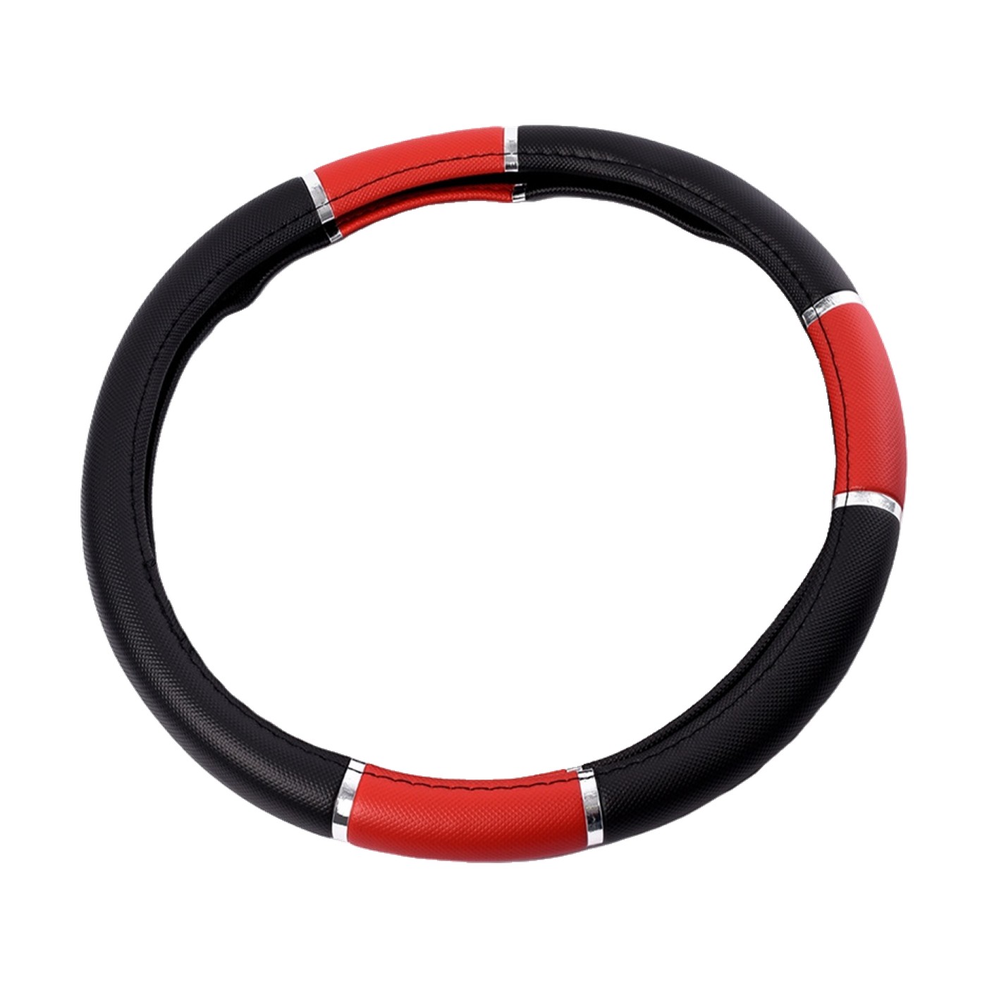 Cubre Volante Pvc Con Reflector Negro Y Rojo Tres Franjas Oregon