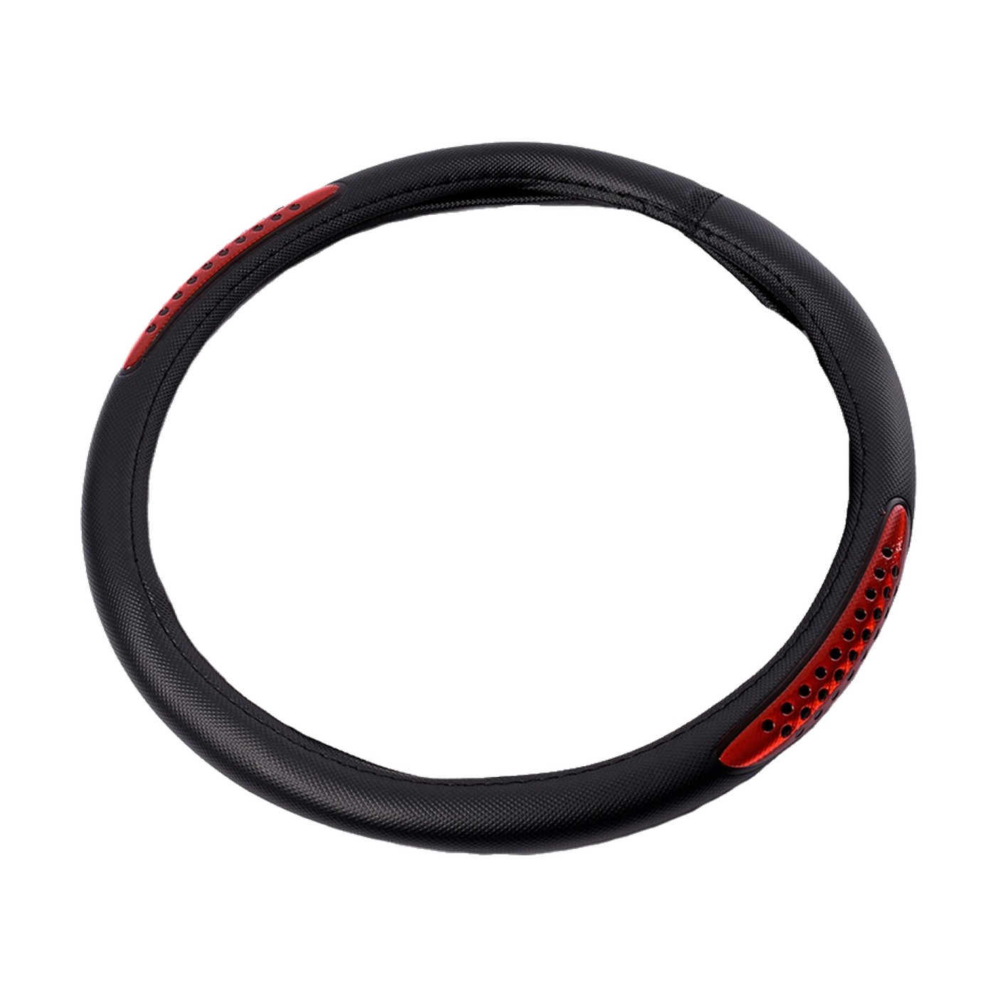 Cubre Volante Pvc Con Reflector Inserto Perforado Oregon Negro Y Rojo
