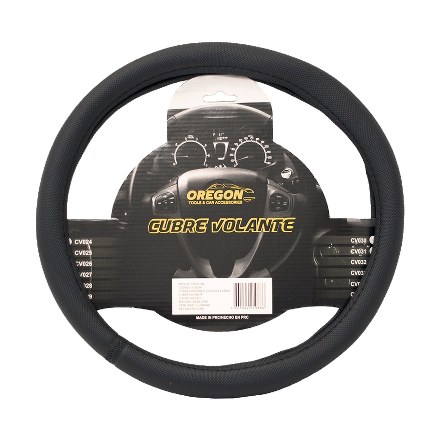 Cubre Volante Pvc Negro 36 Cm Oregon