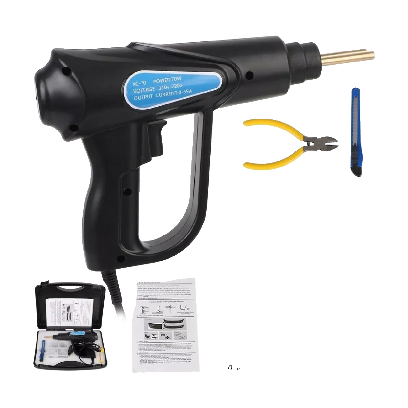 Pistola Soldadora Plasticos Paragolpes 220v Kit Con Grampas