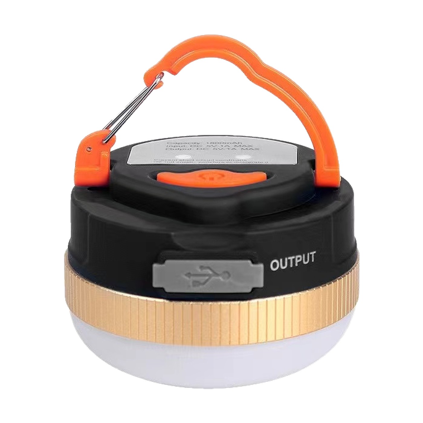 Farol Linterna Camping Led Recargable 18650 160 Lm Colgante Naranja/negro/blanco