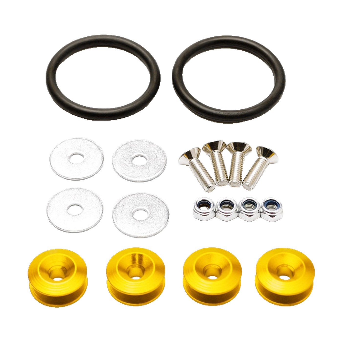 Kit Sujetador De Paragolpe Aluminio Anodizado Dorado Con Bandas Elasticas Oregon