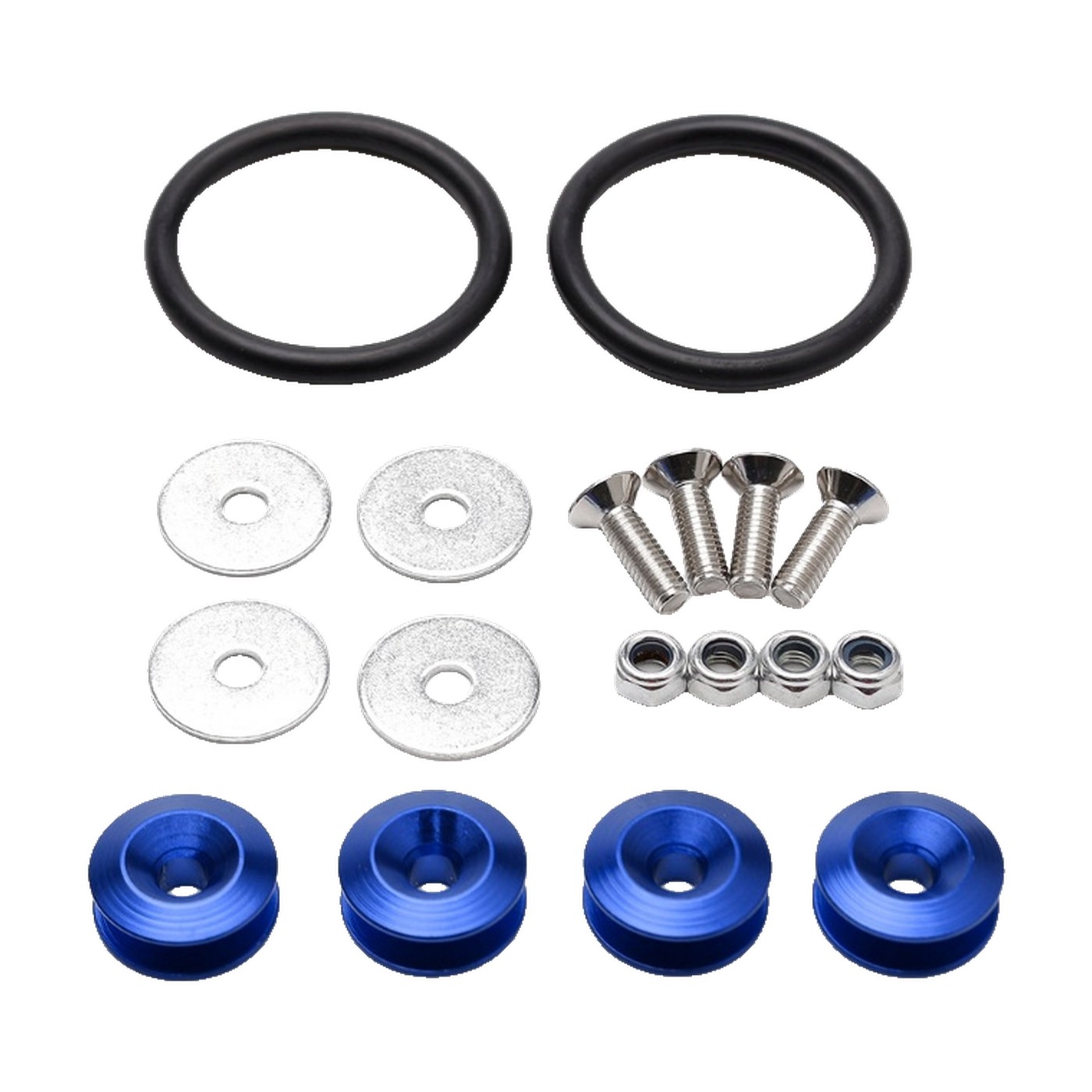 Kit Sujetador De Paragolpe Aluminio Anodizado Azul Con Bandas Elasticas Oregon