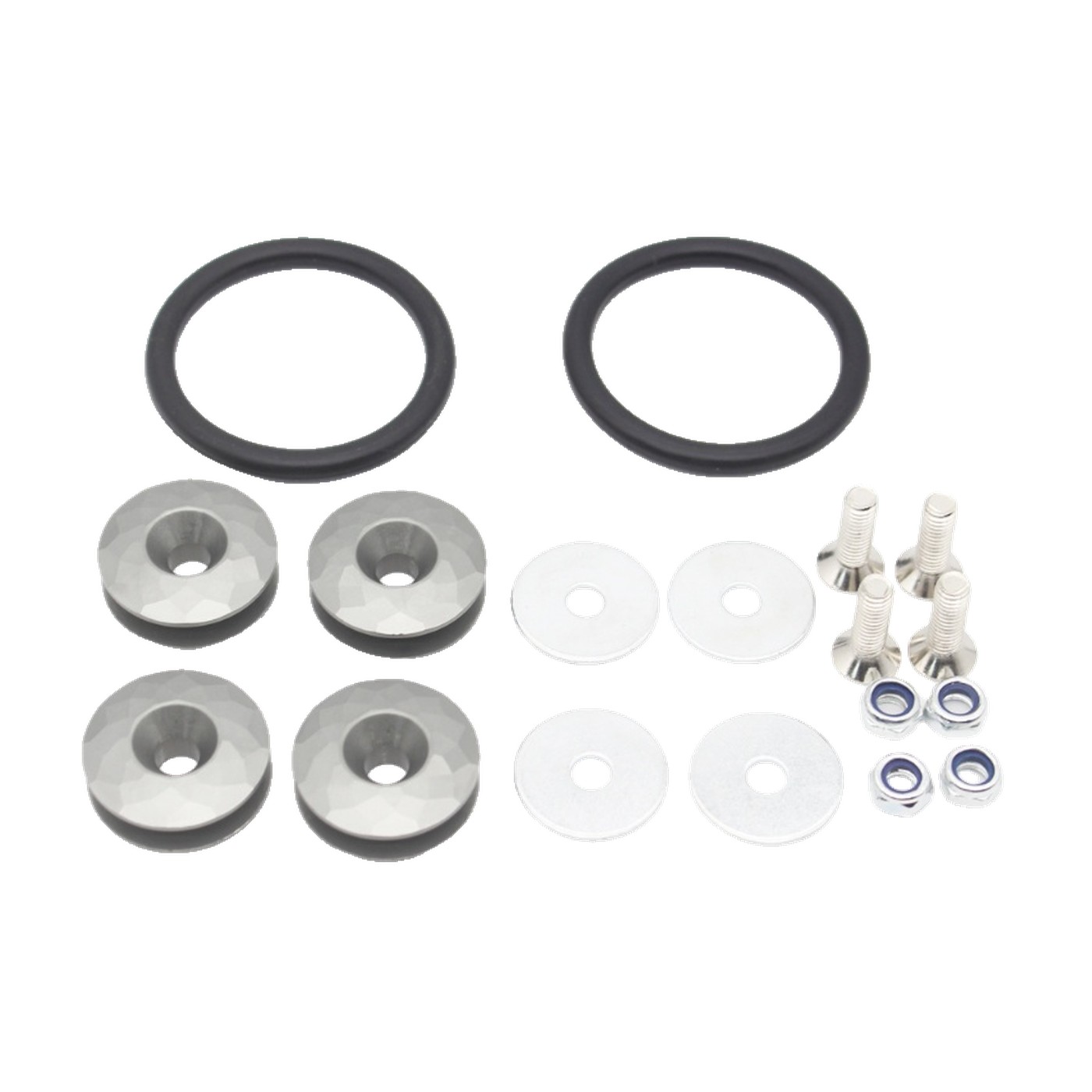 Kit Sujetador De Paragolpe Aluminio Anodizado Gris Con Bandas Elasticas Oregon