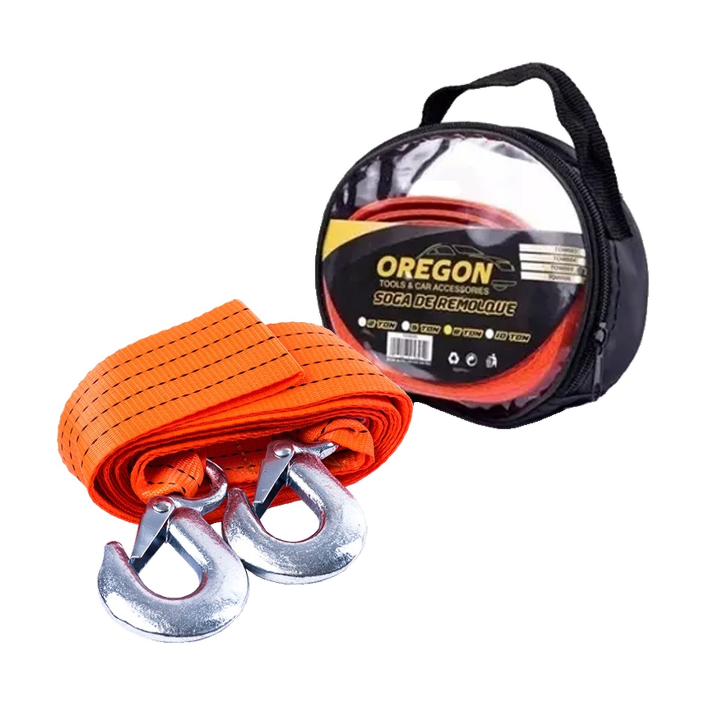 Soga De Remolque Con Ganchos Metalicos 8 Ton Oregon