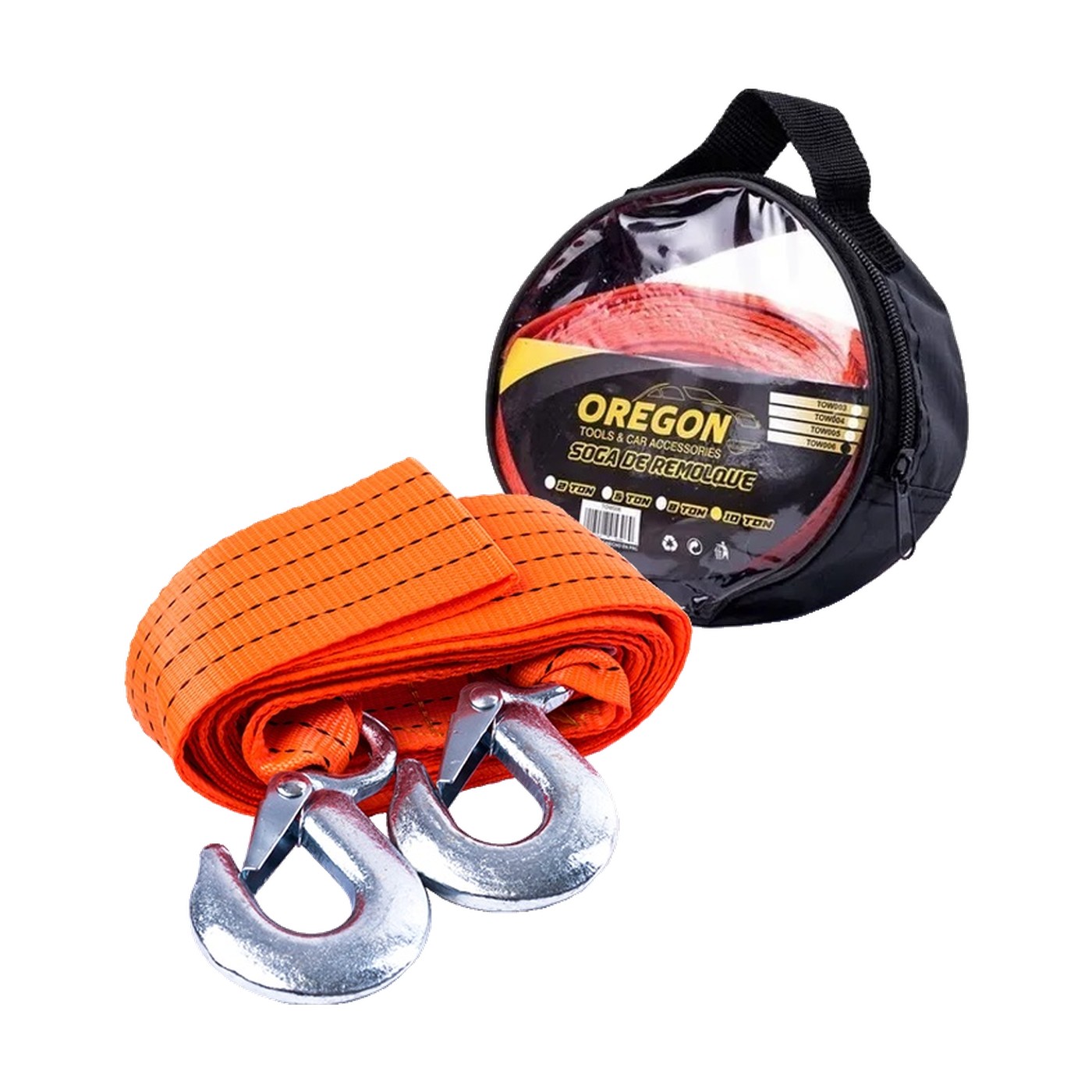 Soga De Remolque Con Ganchos Metalicos 10 Ton Oregon