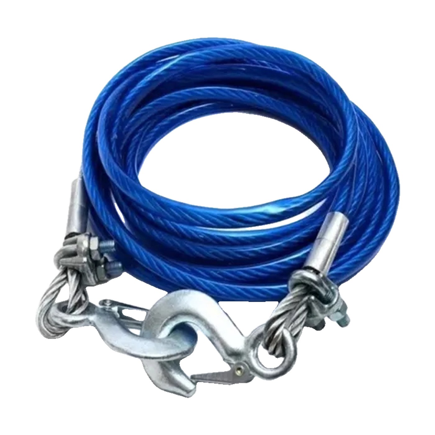 Cable De Remolque De Acero 8 Mm X 4 Metros 2000 Kg Azul Con Ganchos Oregon
