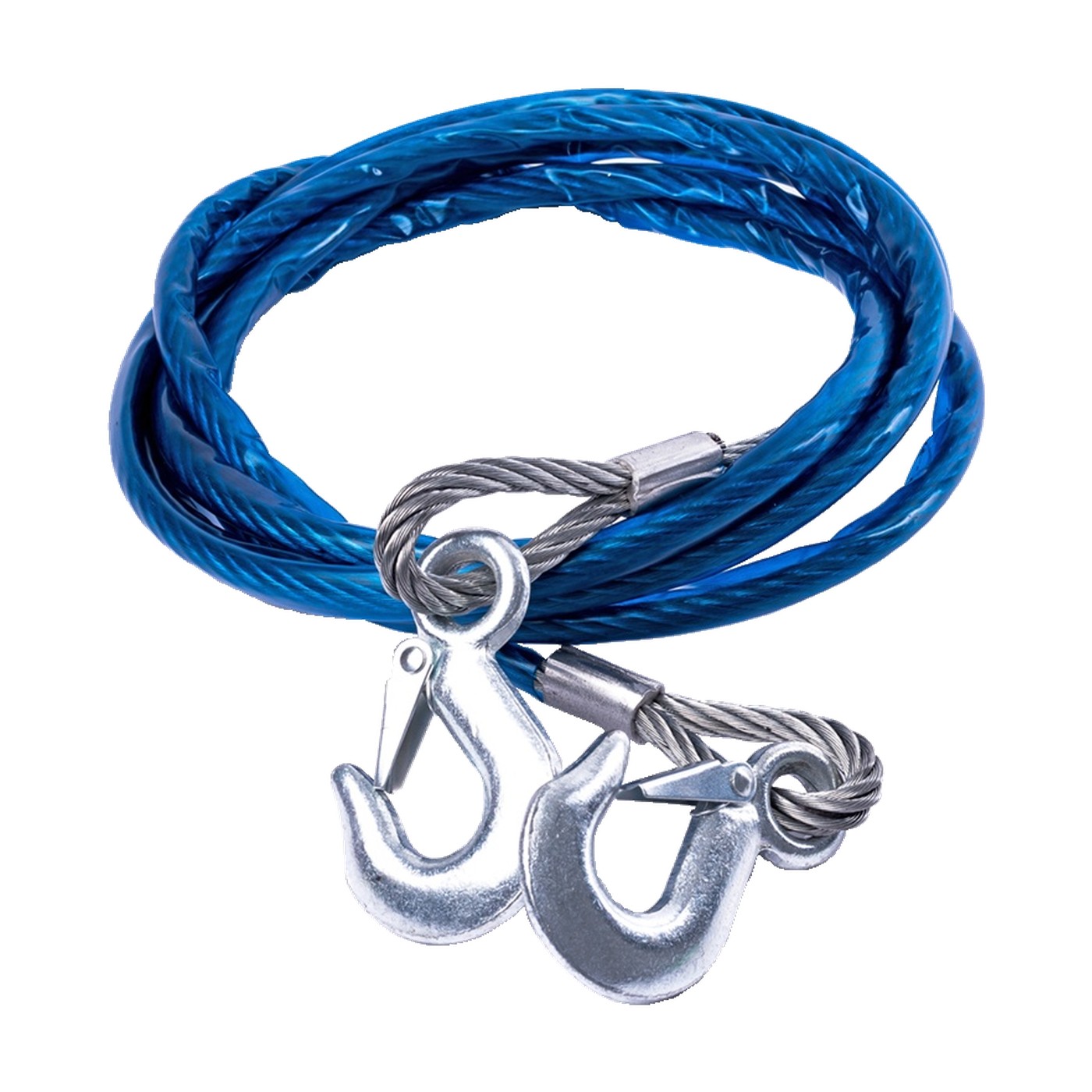Cable De Remolque De Acero 10 Mm X 4 Metros 3000 Kg Azul Con Ganchos Oregon
