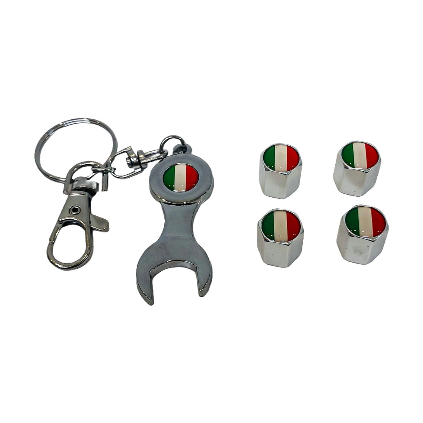 Tapas De Valvula Bandera Italia Cromadas X4 Oregon