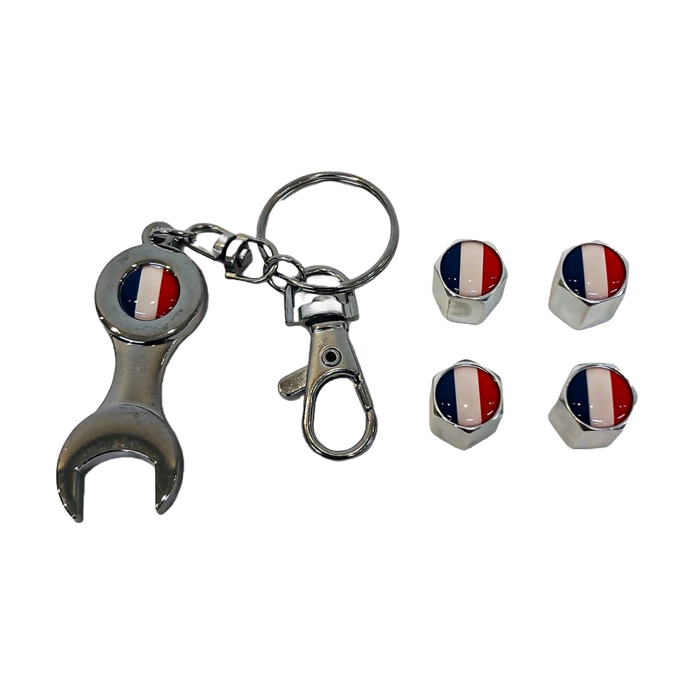 Tapas De Valvula Bandera Francia Cromadas X4 Oregon