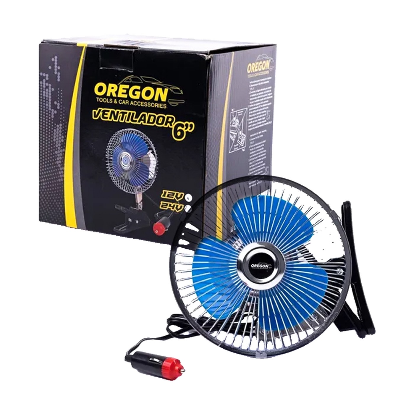Ventilador Metalico Auto 6 Pulgadas 24v Con Clip Oregon