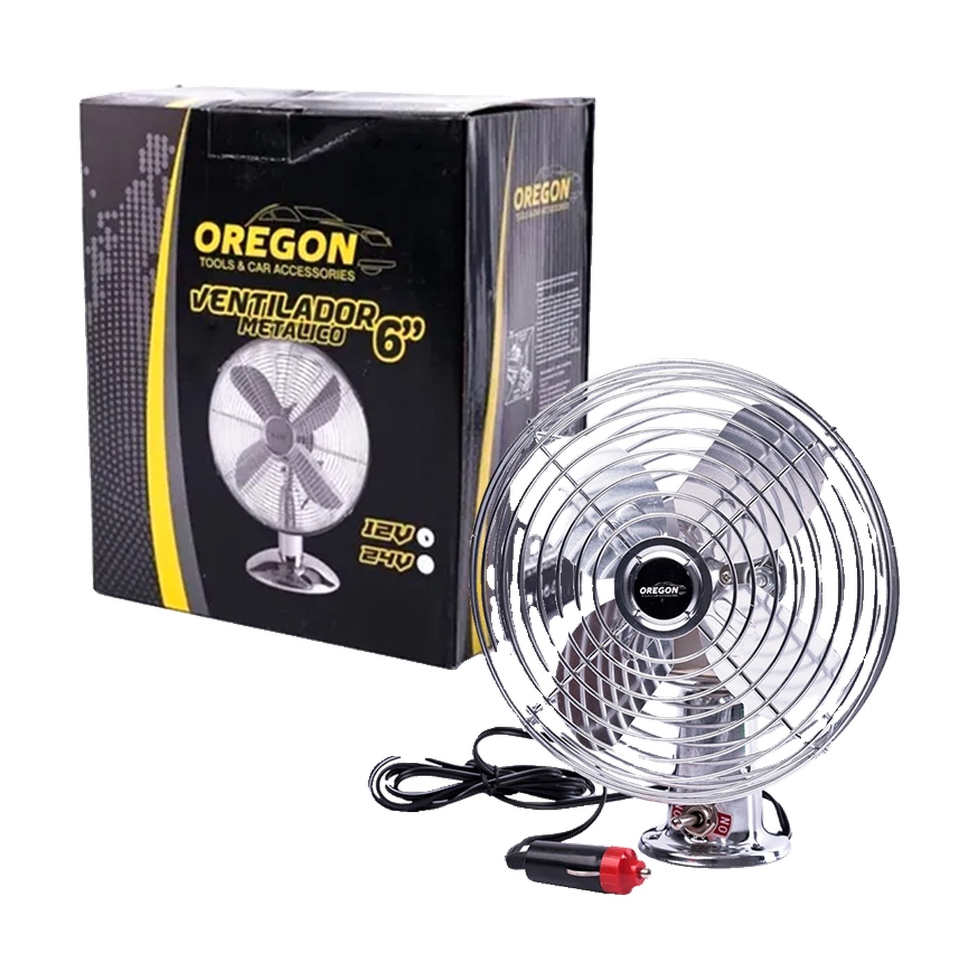 Ventilador Metalico Auto 6 Pulgadas 12v Reforzado Oregon