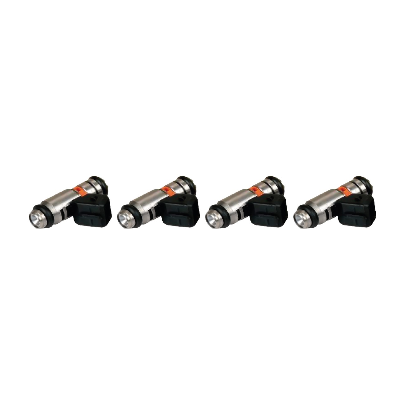 Kit 4 Inyectores De Combustible Ford Fiesta 1.6 8v Ecosport 1.6 8v Aro Naranja Rgu Pro