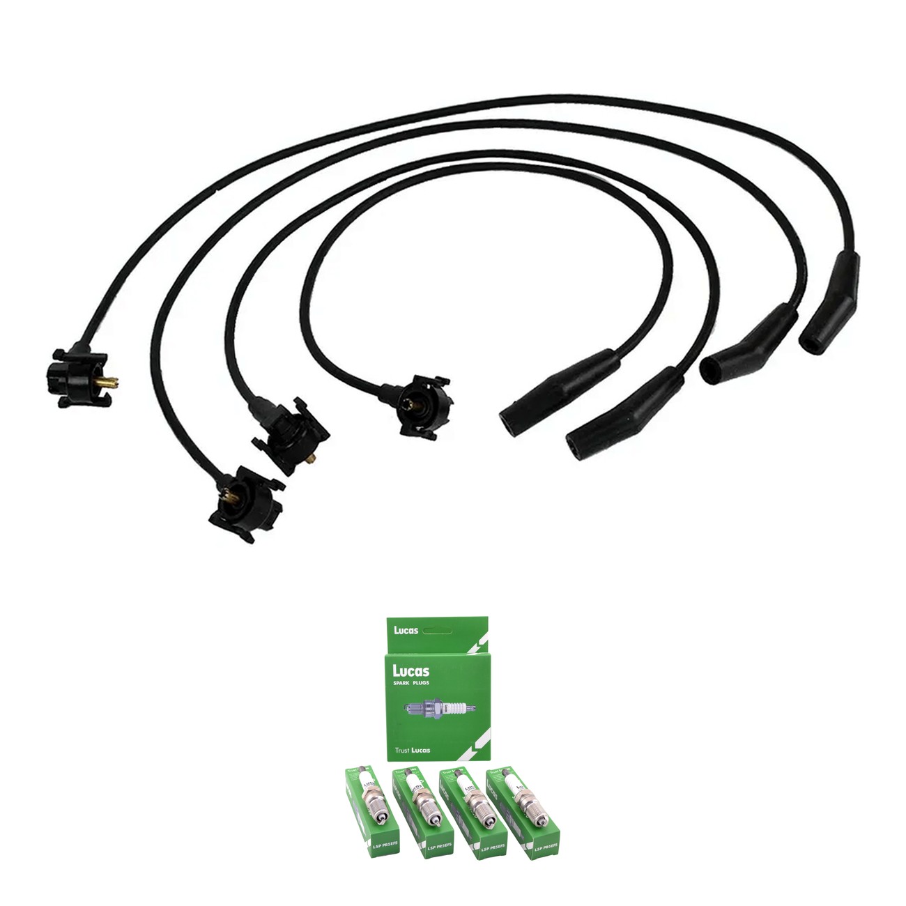 Kit Cables Y Bujias Lucas Silicona Ford Fiesta 1.3 8v Ka 1.3 8v
