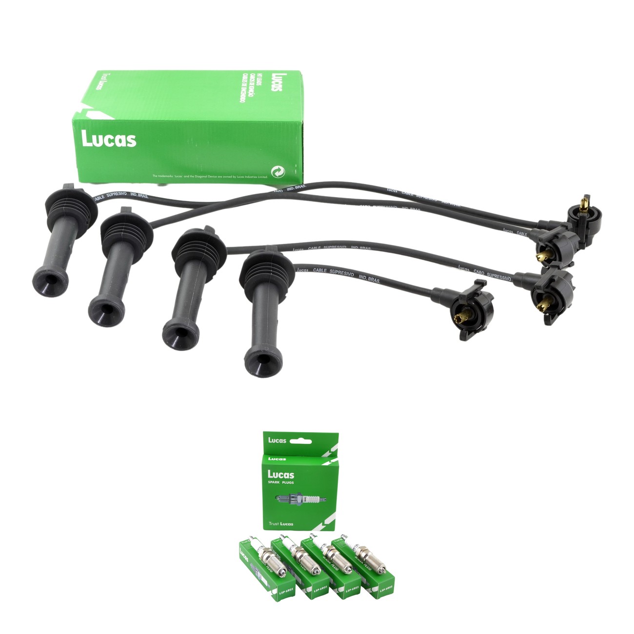 Kit Cables Y Bujias Lucas Silicona Ford Courier 1.4 16v Escape 2.0 16v Escort 1.8 16v Fiesta 1.4 16v Mondeo 1.8