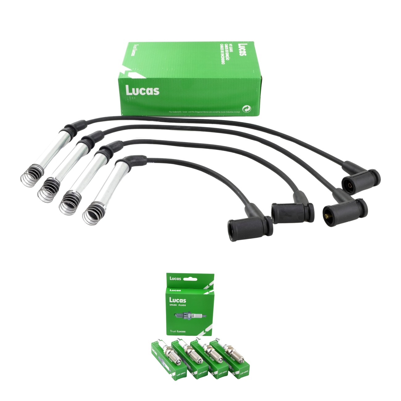 Kit Cables Y Bujias Lucas Silicona Ford Courier 1.6 8v Ecosport 1.6 8v Escort 1.6 8v Fiesta 1.6 8v Focus 1.6 8v Ka 1.0