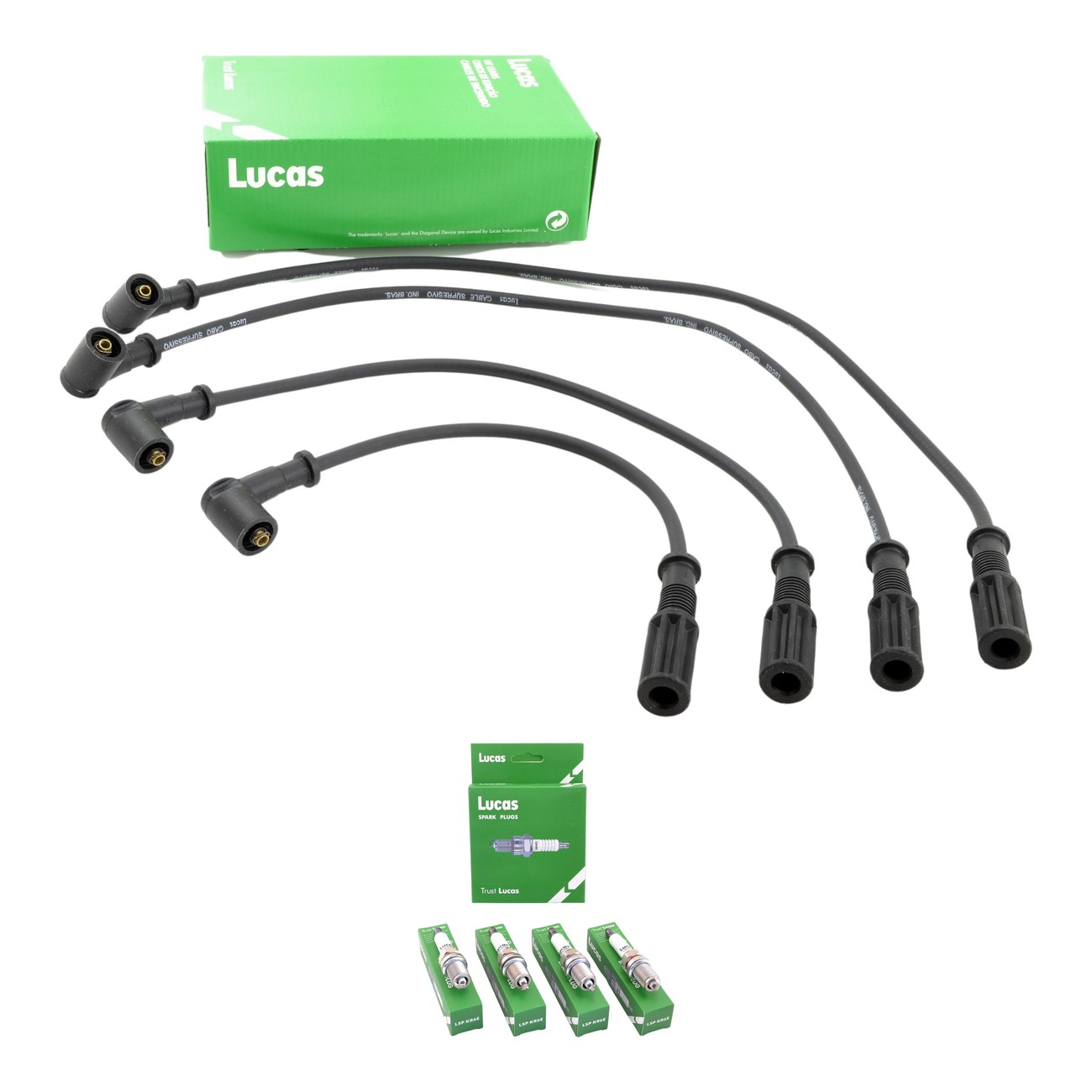 Kit Cables Y Bujias Lucas Silicona Fiat Palio 1.4 8v Siena 1.4 8v Strada 1.4 8v Uno 1.3 8v
