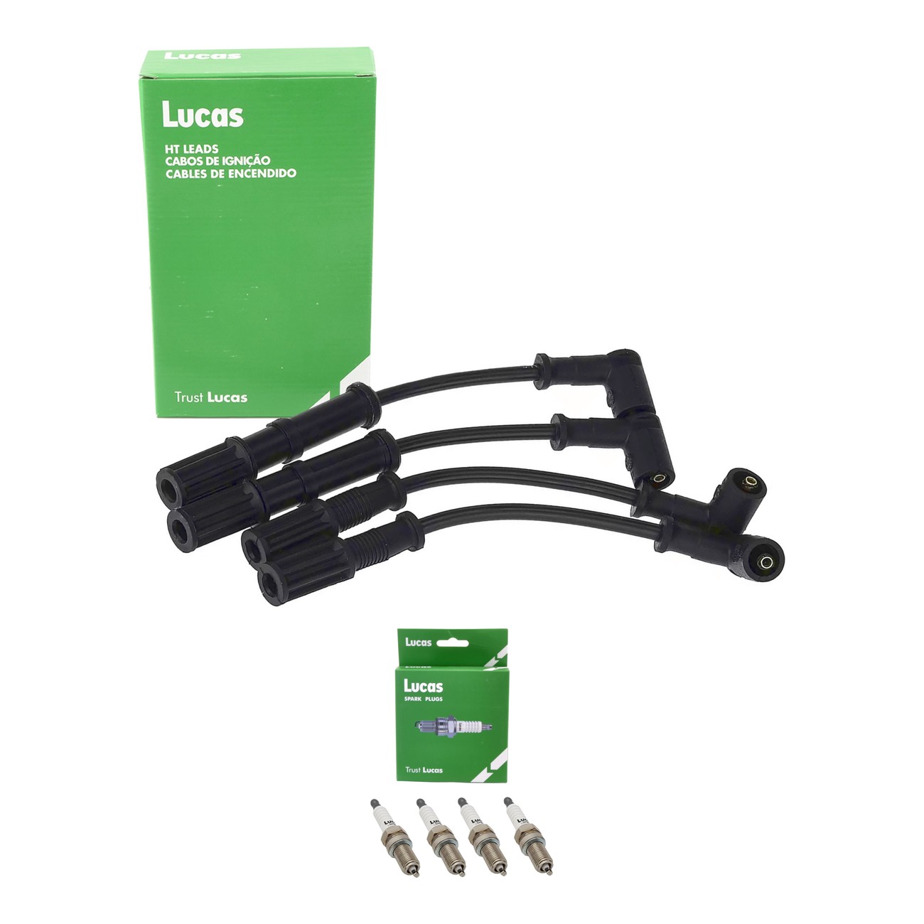 Kit Cables Y Bujias Lucas Silicona Fiat 500 1.4 8v Fiorino Evo Cargo 1.4 8v Grand Siena 1.4 8v Palio 1.4 8v Uno 1.4 8v