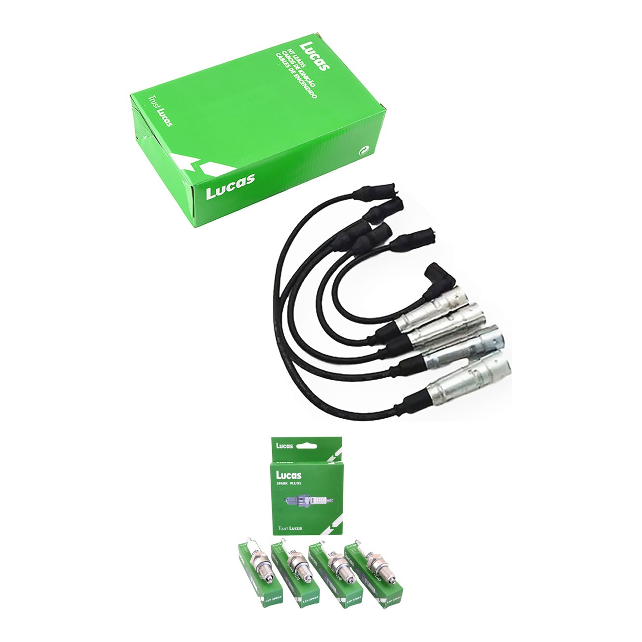 Kit Cables Y Bujias Lucas Silicona Volkswagen Carat 1.8 Gacel 1.6