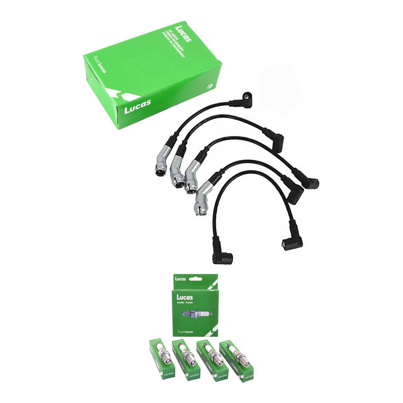 Kit Cables Y Bujias Lucas Silicona Volkswagen Gol 1.6 8v Saveiro 1.6 8v