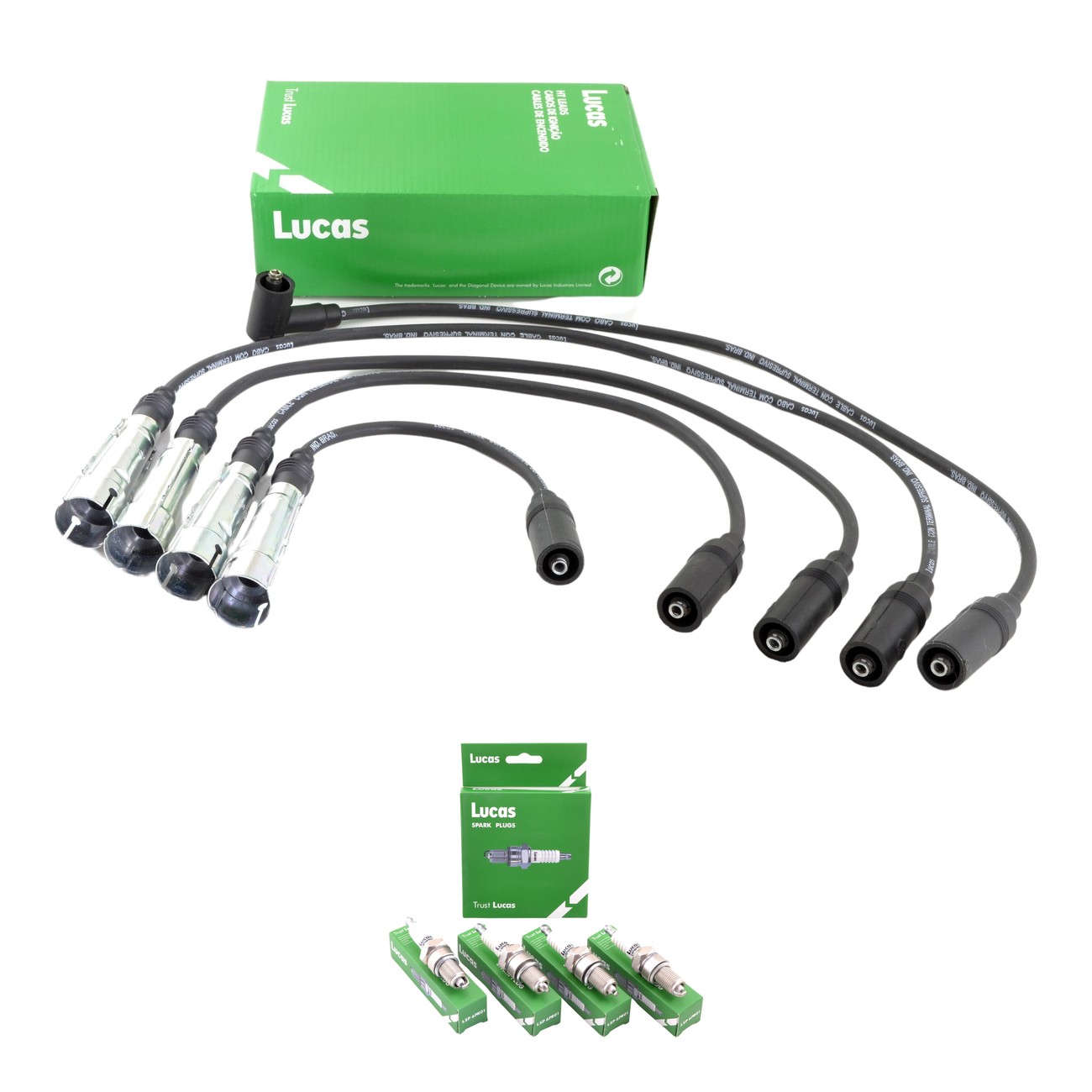Kit Cables Y Bujias Lucas Silicona Volkswagen Polo Classic 1.6 1.8