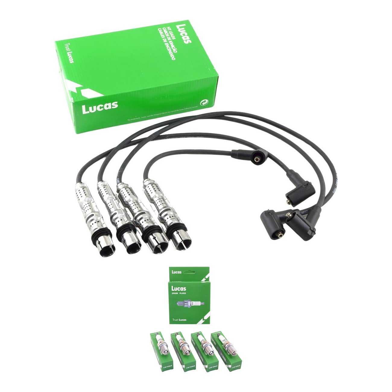 Kit Cables Y Bujias Lucas Silicona Volkswagen Bora 2.0 8v Golf 1.6 8v 2.0 8v New Beetle 2.0 8v