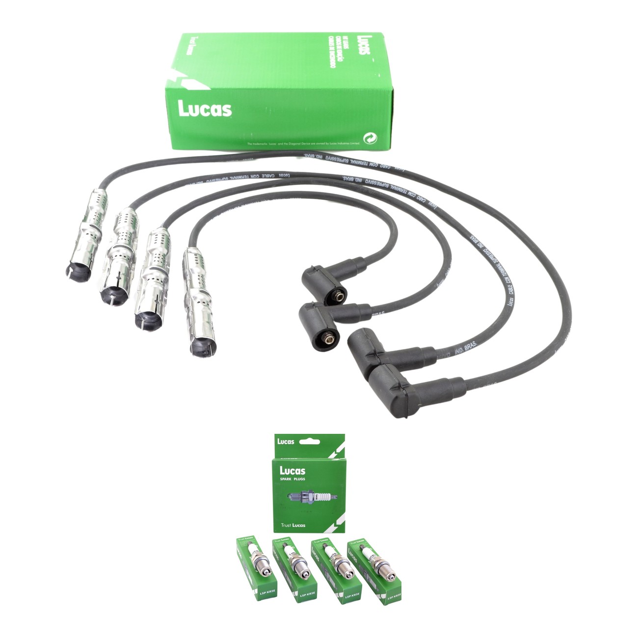Kit Cables Y Bujias Lucas Silicona Volkswagen Gol Power 1.6 8v