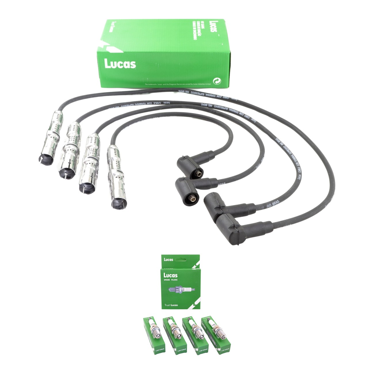 Kit Cables Y Bujias Lucas Silicona Volkswagen Gol Power 1.6 8v