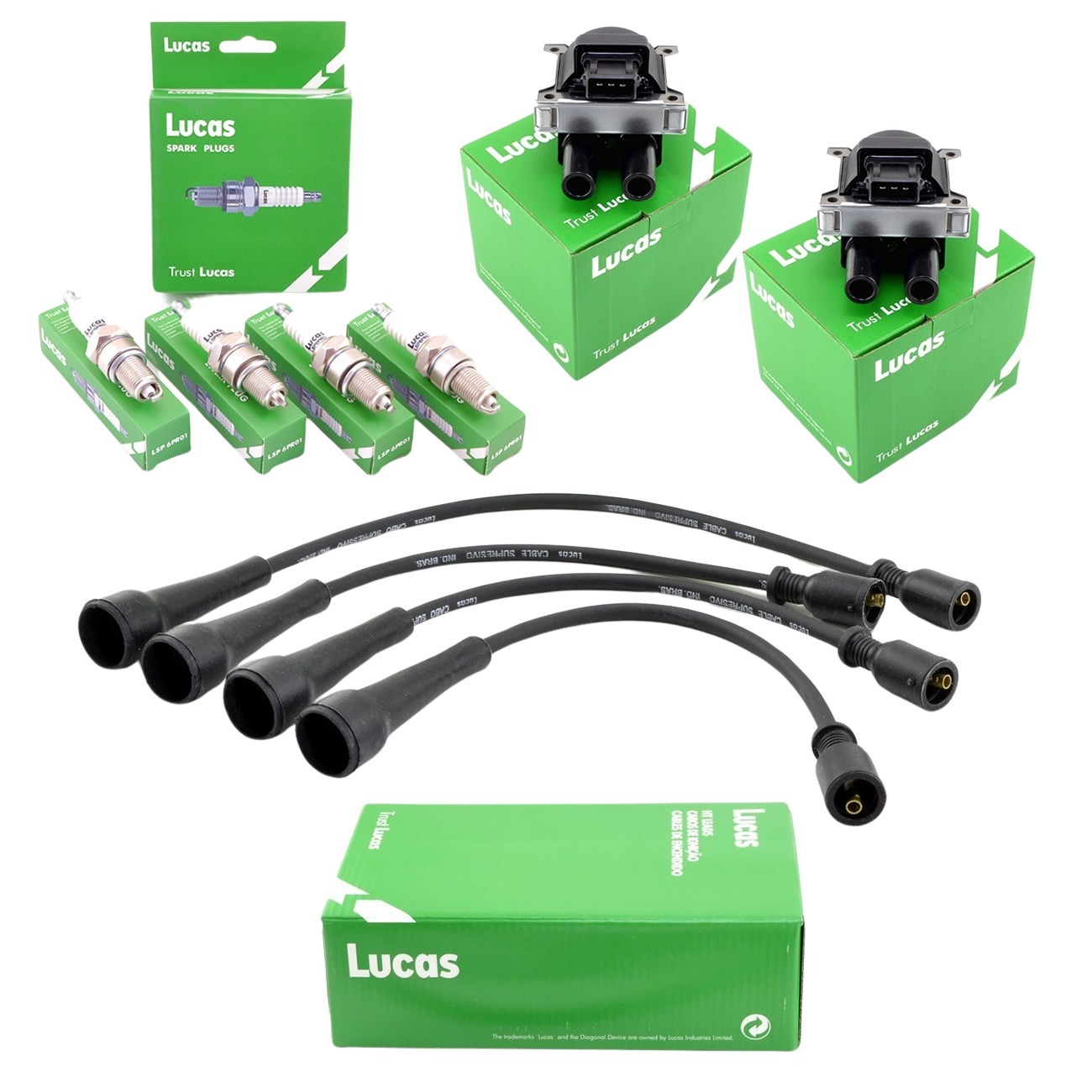 Kit 2 Bobinas Cables Y Bujias Lucas Renault Megane 2.0 8v Scenic 2.0 8v