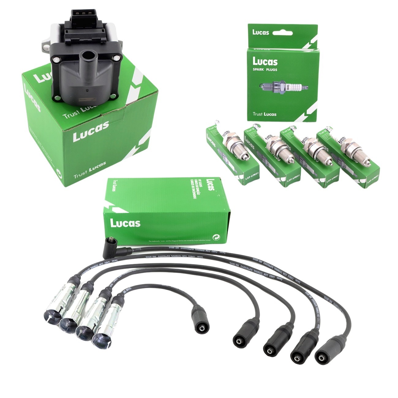 Kit Bobina Cables Y Bujias Lucas Volkswagen Polo Classic 1.6
