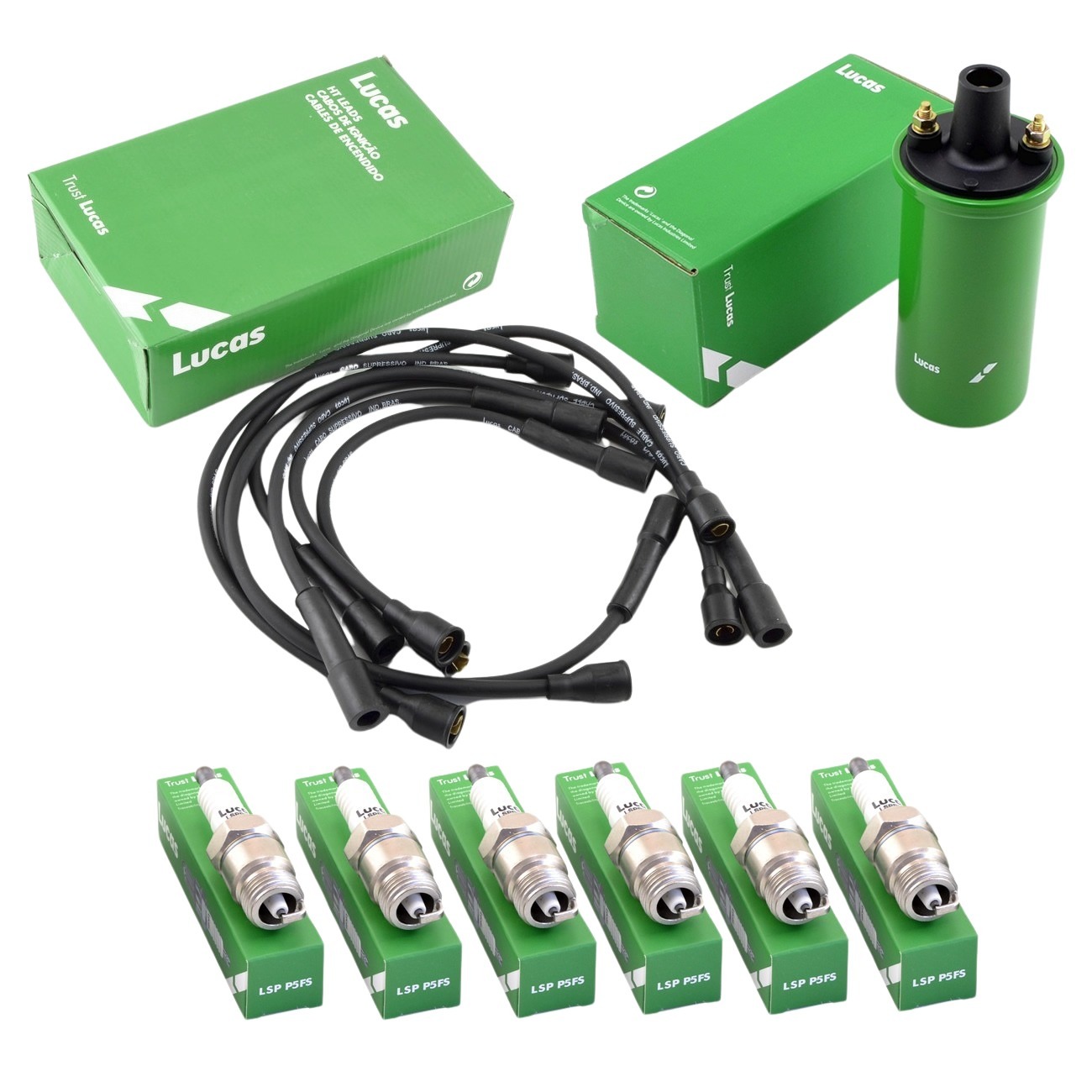 Kit Bobina Cables Y Bujias Lucas Ford Falcon 3.0