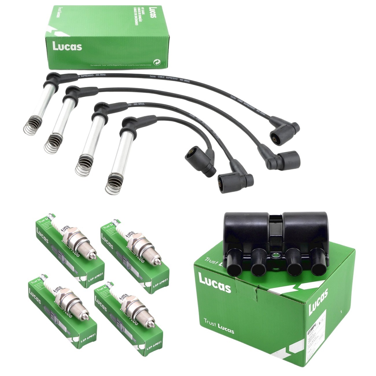 Kit Bobina Cables Y Bujias Lucas Chevrolet Corsa Classic 1.6 8v Corsa 2 1.8 8v Spin 1.8 8v