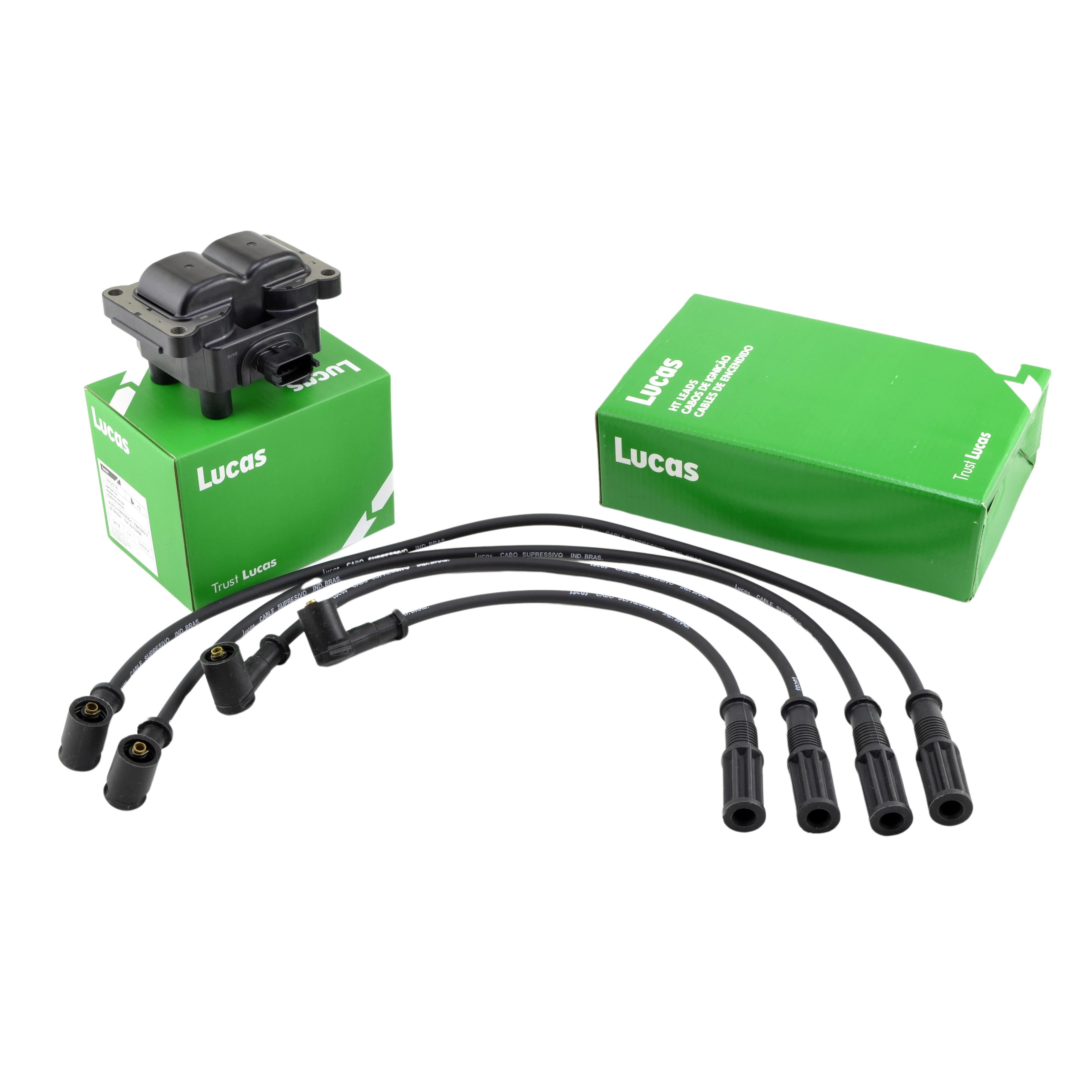 Kit Bobina Y Cables Lucas Fiat Palio 1.4 8v Siena 1.4 8v Uno 1.3 8v