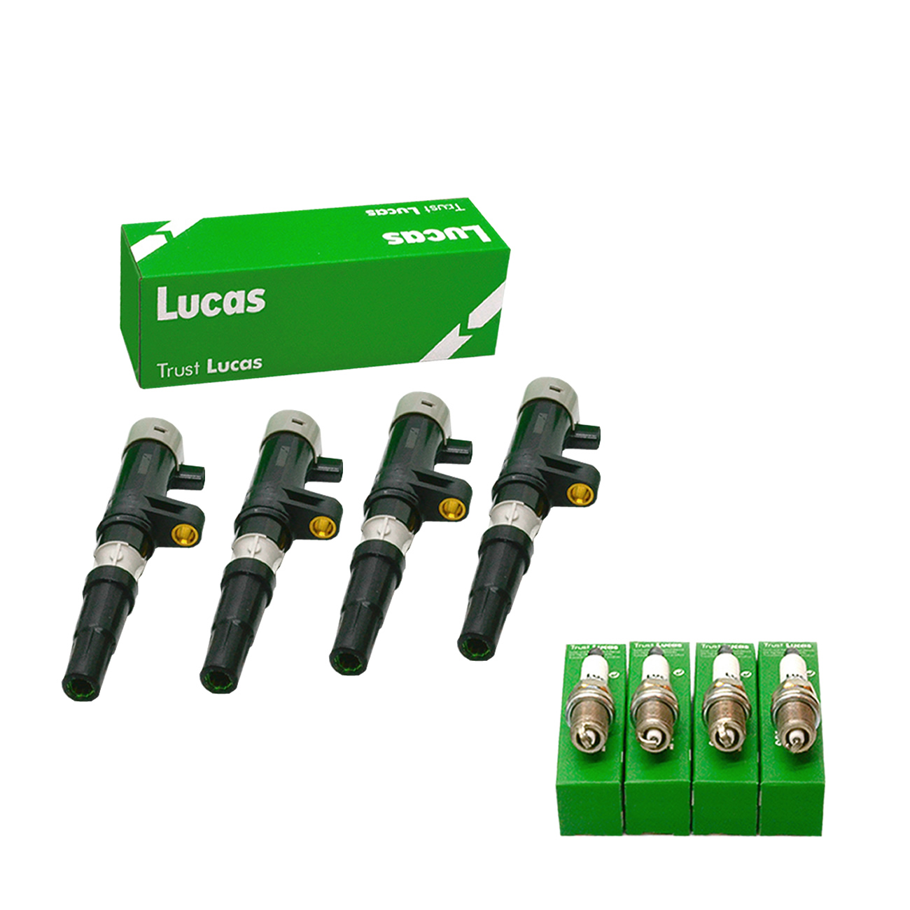 Kit Lucas L100008 4 Bobinas Y Bujias Renault Clio 2 1.6 16v Kangoo 1.6 16v Logan 1.6 16v Megane 1.6 16v 2.0 16v