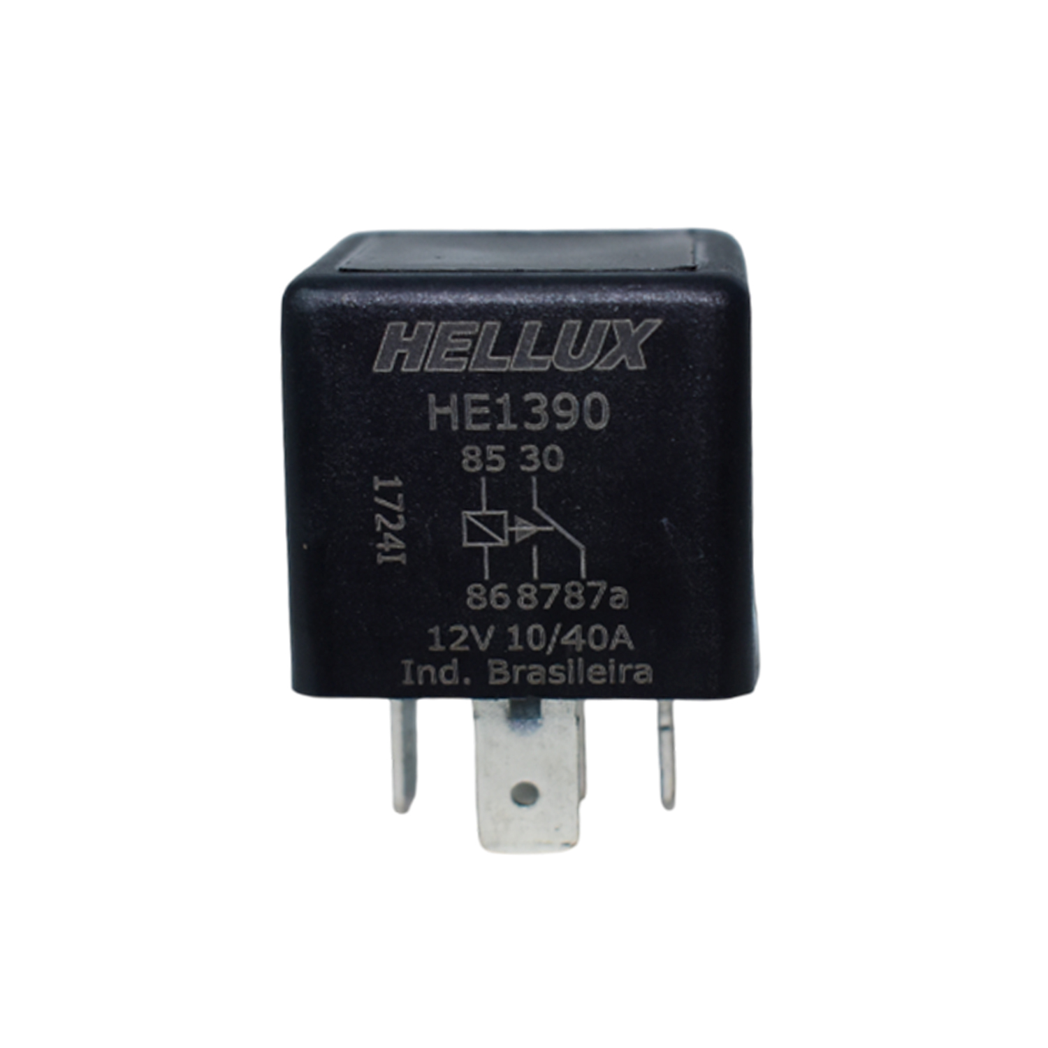Relay Inversor Hellux 5 Terminales 12v 40a Diodo Sin Soporte
